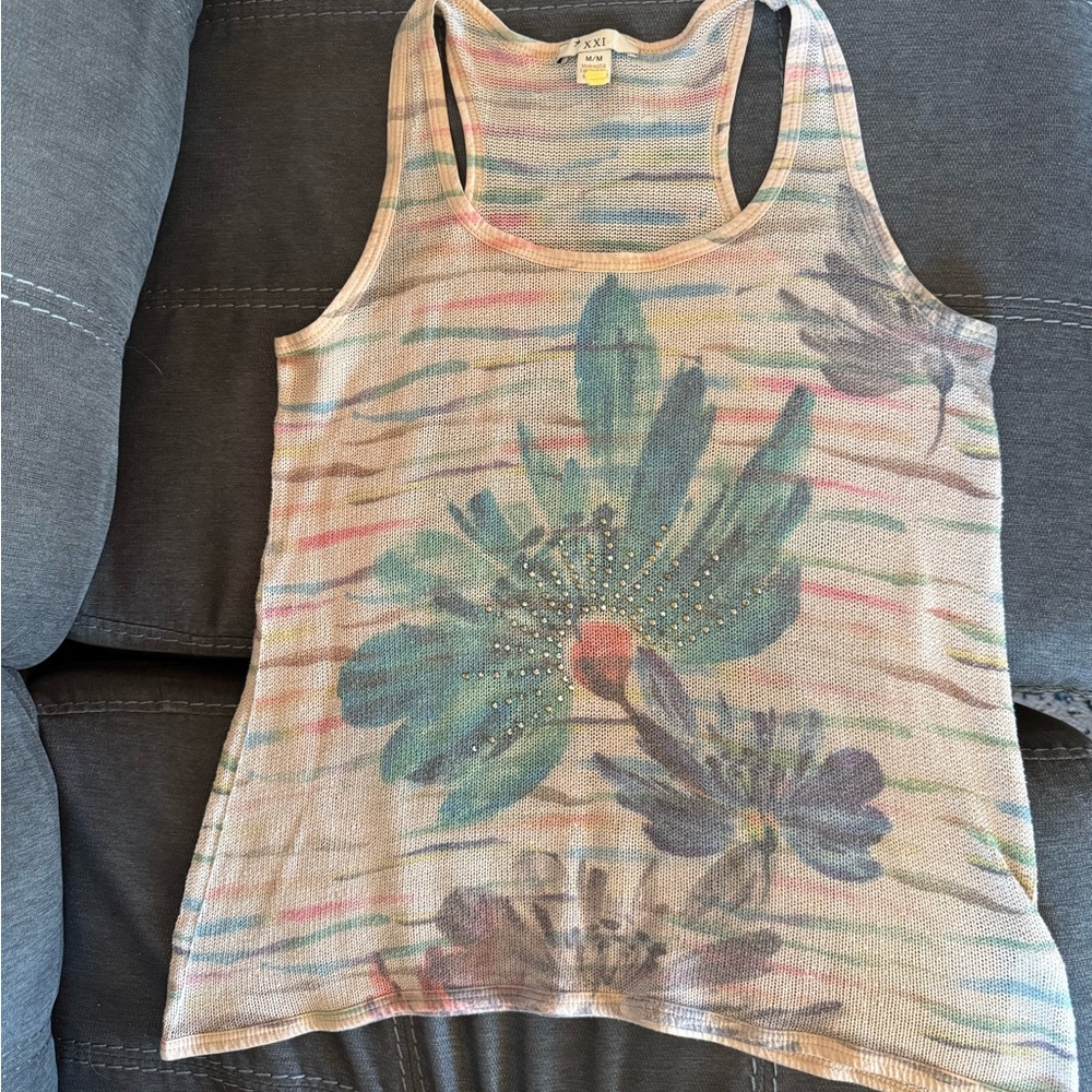 Forever 21 Multicolor Floral Tank Top